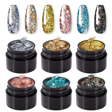 Rosalind Shiny Diamond Gel Kit 6PCS 5ML.